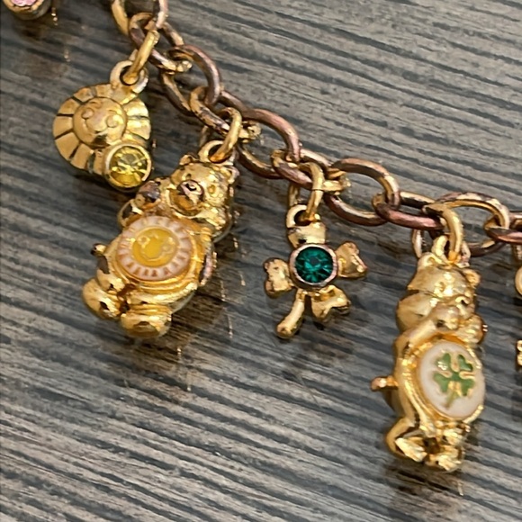 Bradford Exchange Care Bears 24k Gold Plated & Swarovski Charm Bracelet Rare - Picture 3 of 17
